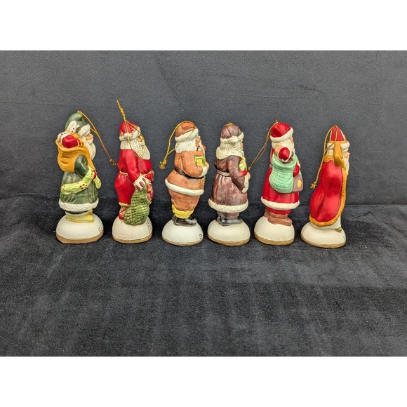 VTG Santa Collectables Santas of The World 6 pc. Hand Crafted Porcelain Set AMES - Picture 10 of 14